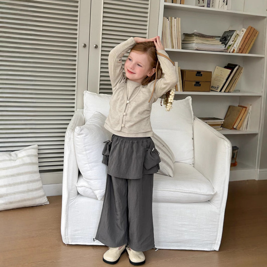 Pantalons décontractés avec rideau de pet pour enfants