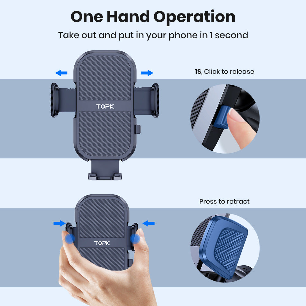 TOPKD46 Universal In-Car Suction Cup Car Phone Holder
