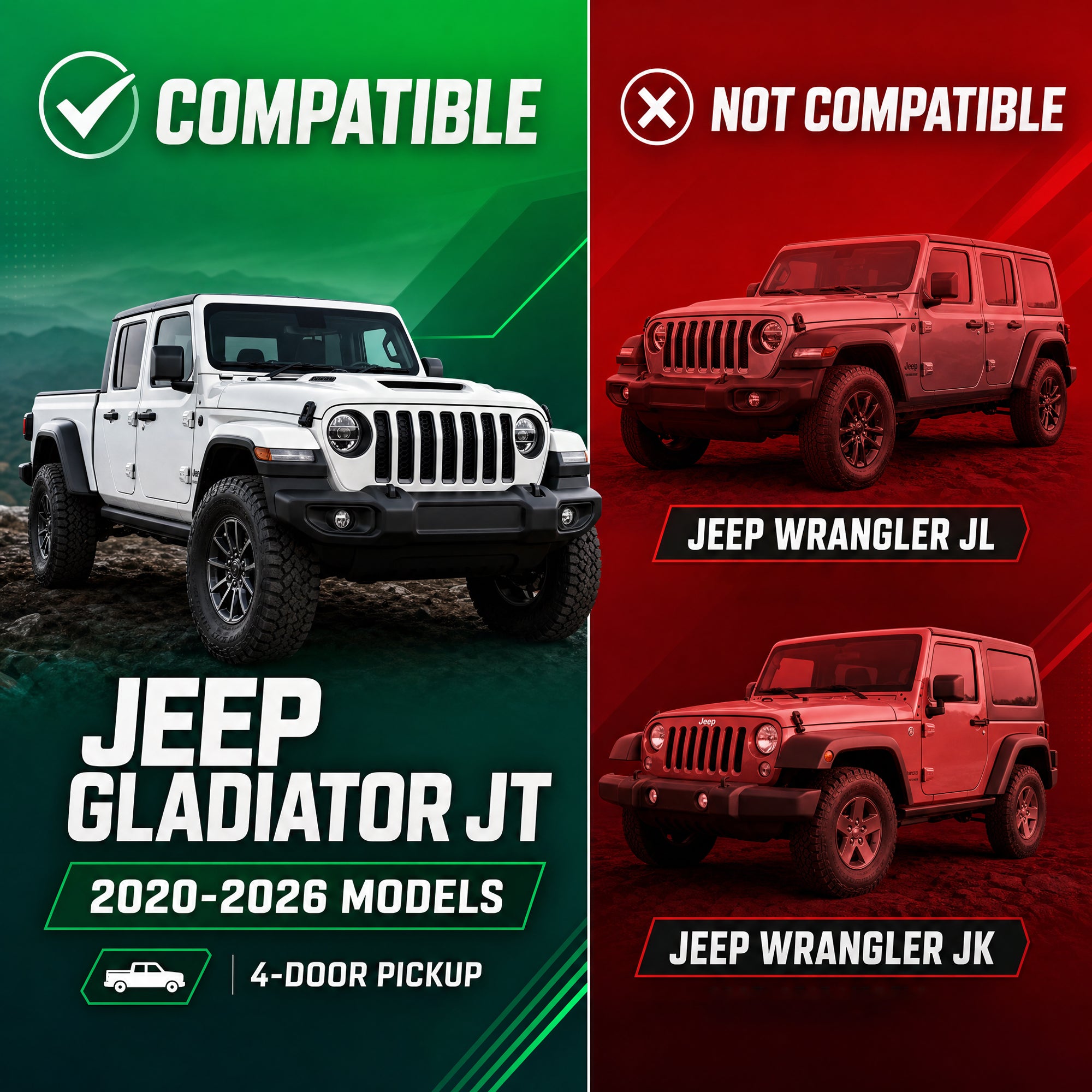 Planches de course de style hexagonal Compatibles avec la Jeep Gladiator Jt 4 Door 2020. Fabriqué avec C