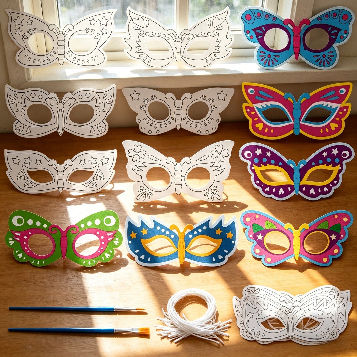 Masque à papillon de 50 pièces avec 24 masques
