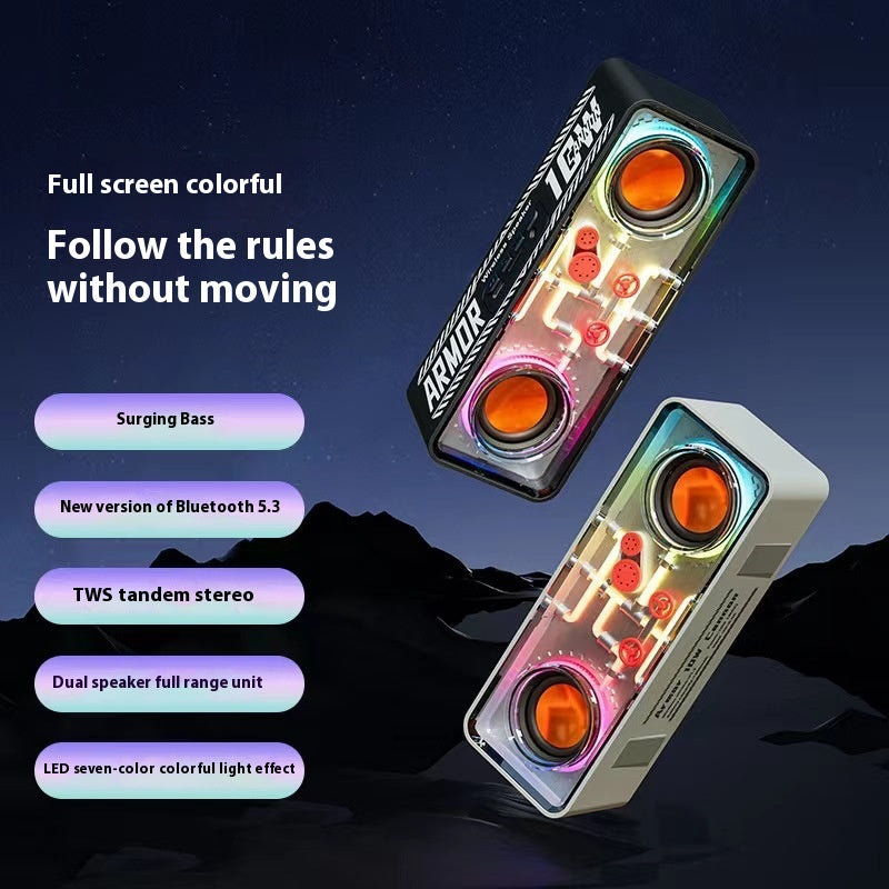 Double haut-parleur Transparent Mech Haut-parleur Bluetooth sans fil