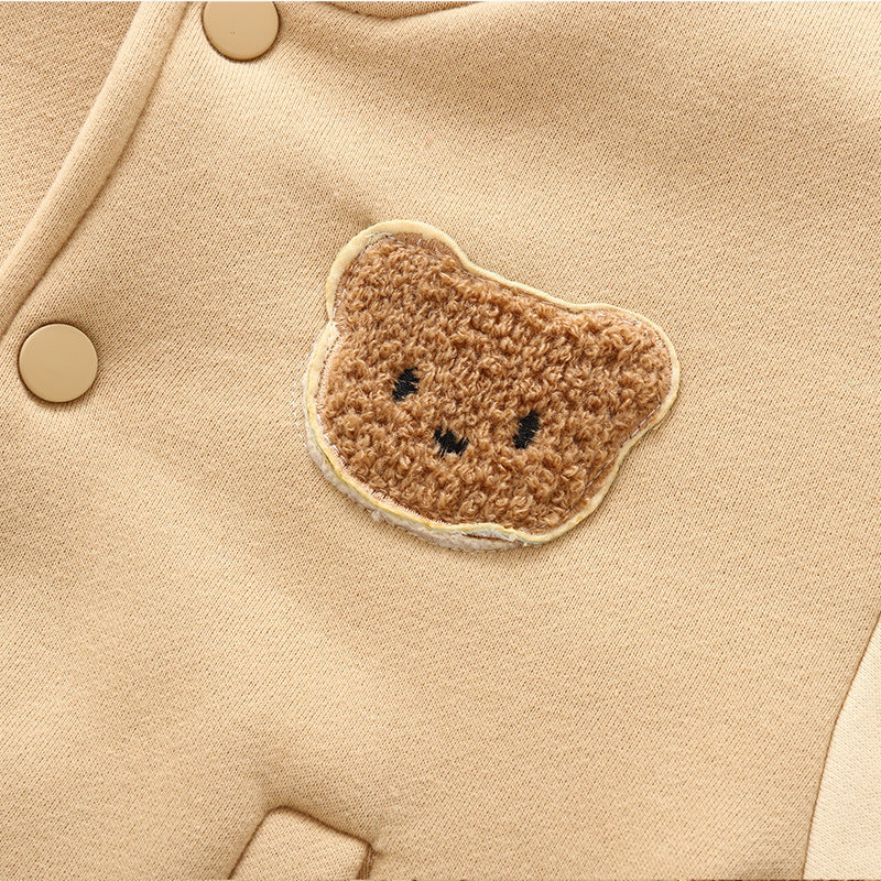 Manteau de baseball uniforme en coton doublé de polaire