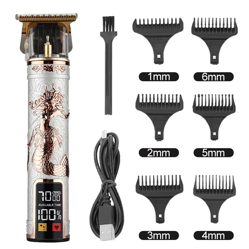 Clipper électrique électrique cheveux Cutter Retro huile gravure tête