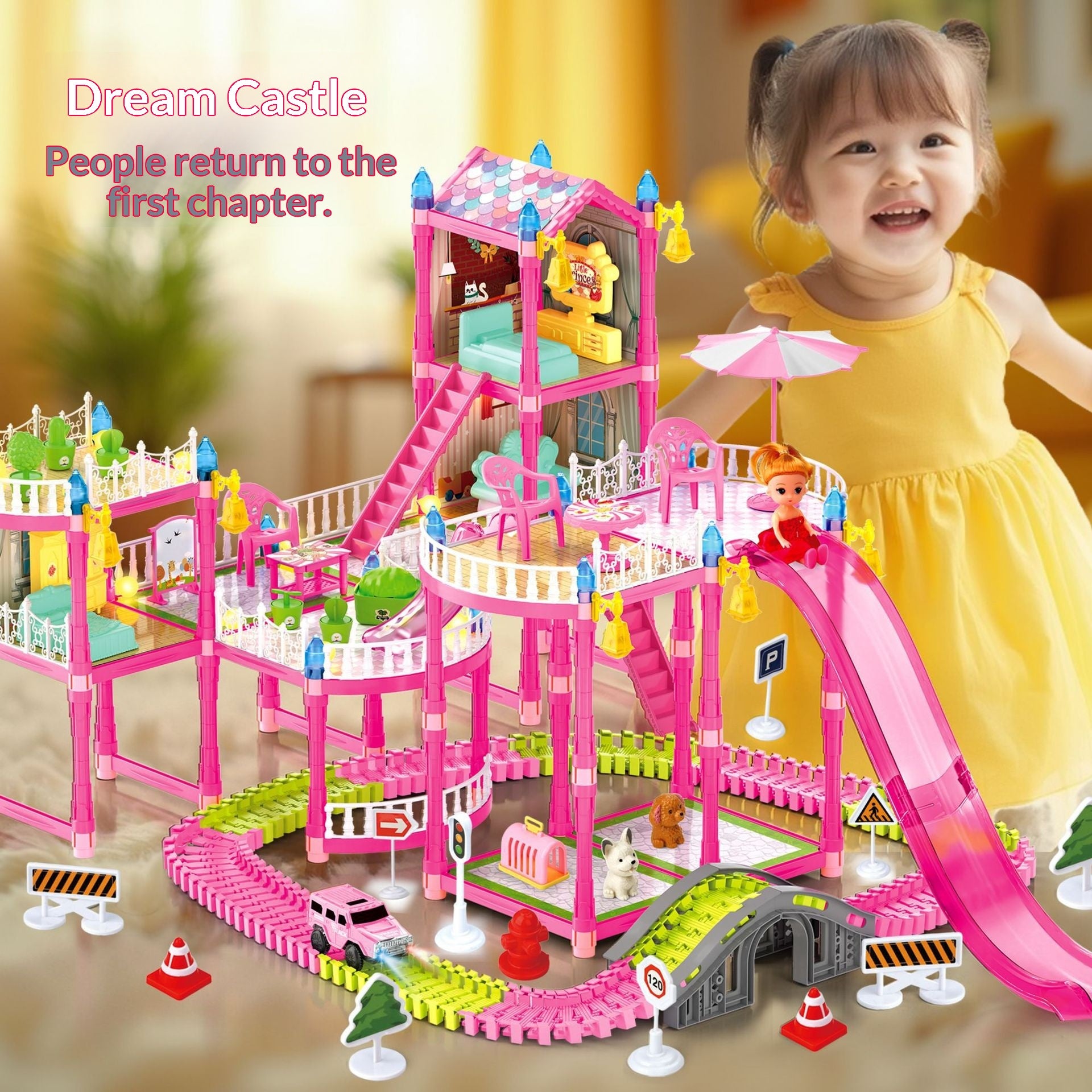 Playhouse Toy Dollhouse pour enfants en plastique