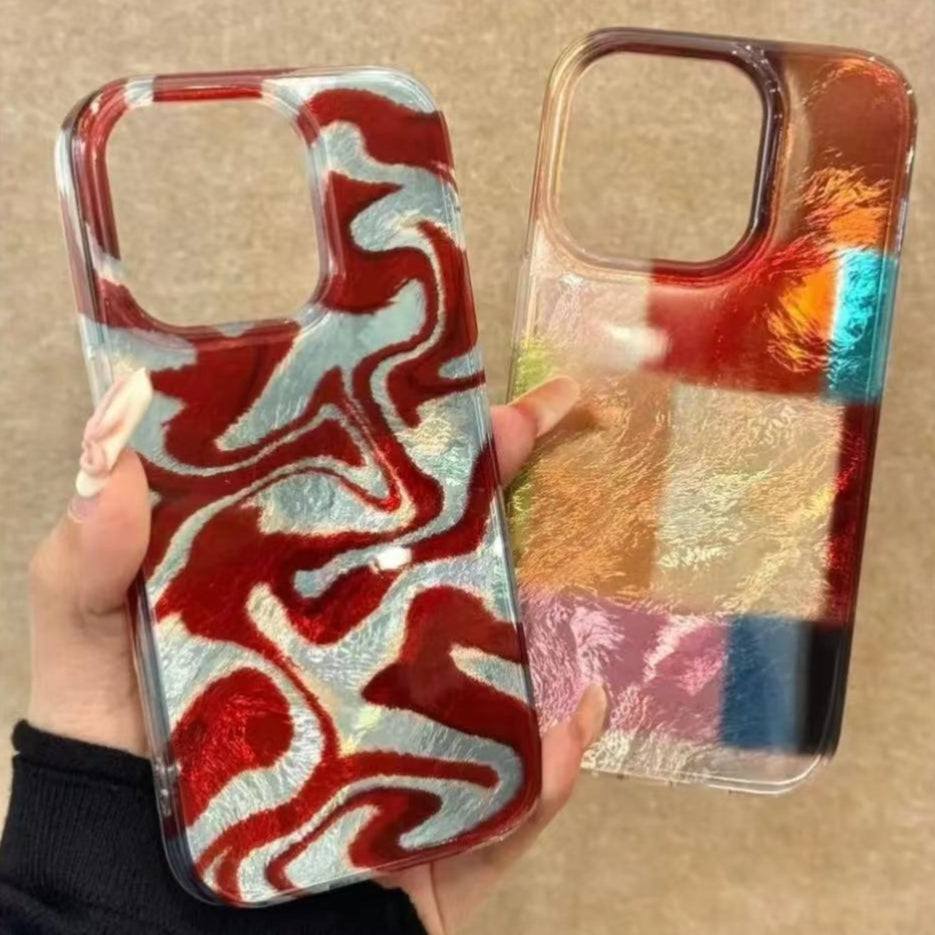 Blocs multicolores ondulés Cas de téléphone créatif
