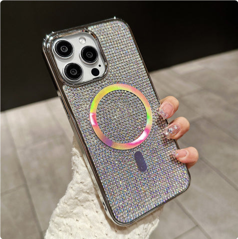 Cas téléphonique Strass Electroplating Protection Manche