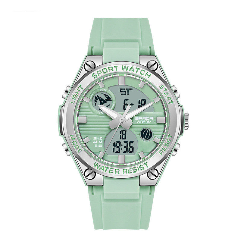 Homme double affichage étanche couple lumineux montre électronique de sport
