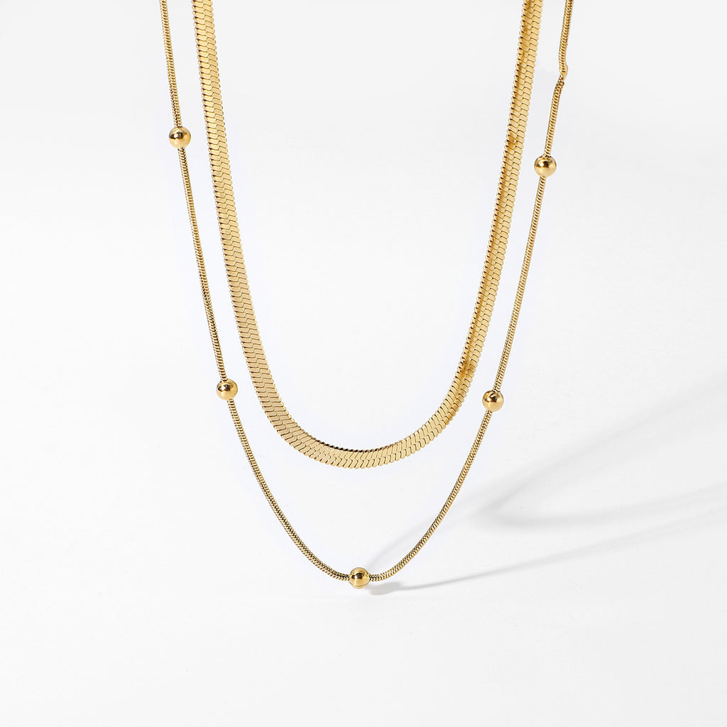 European And American Fashion Design Titanium Steel Flat Snake Chain Choker