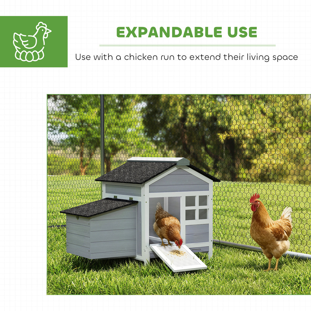 Coop de poulet en bois extérieur avec boîte de nidification