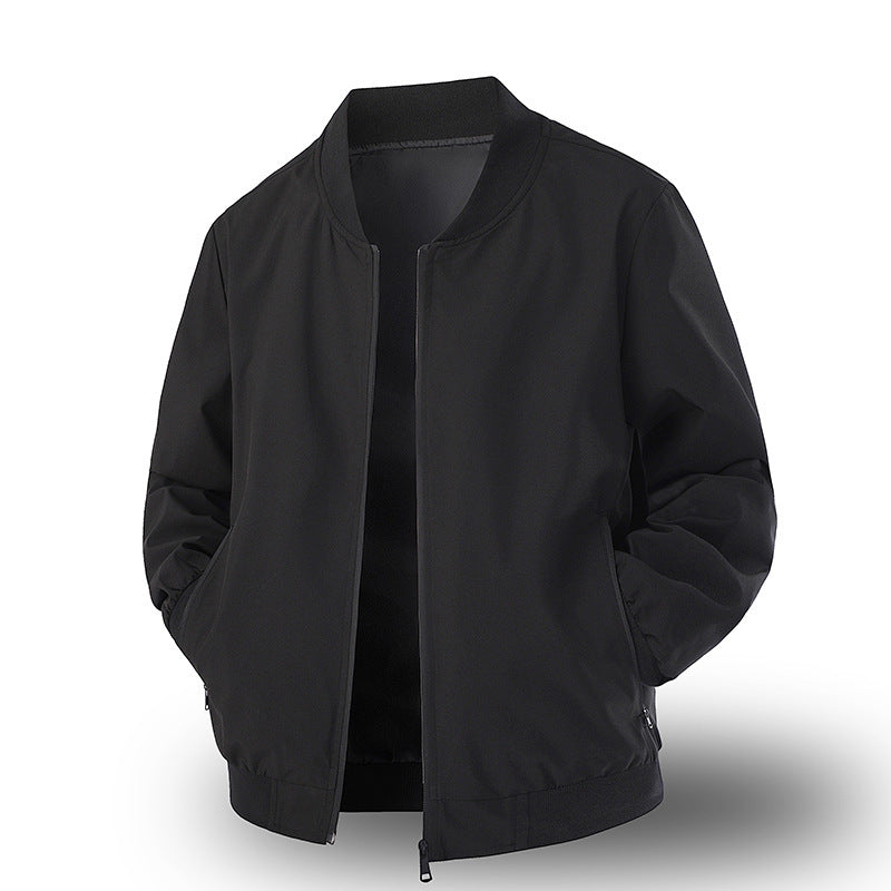 Veste de baseball pour hommes Springautumn Trendy Solid Color Relaxed Fit