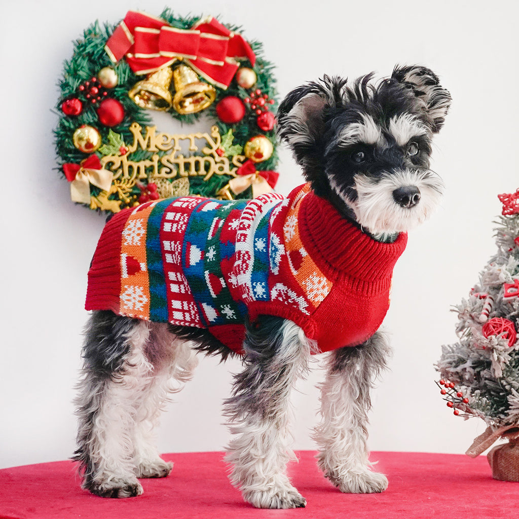 Automne et hiver Noël Chandail Col Turtle 2 pattes Vêtements de chien