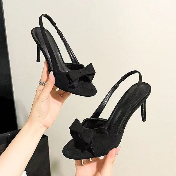 Femmes Vieille Peep Toe talons sans arrière