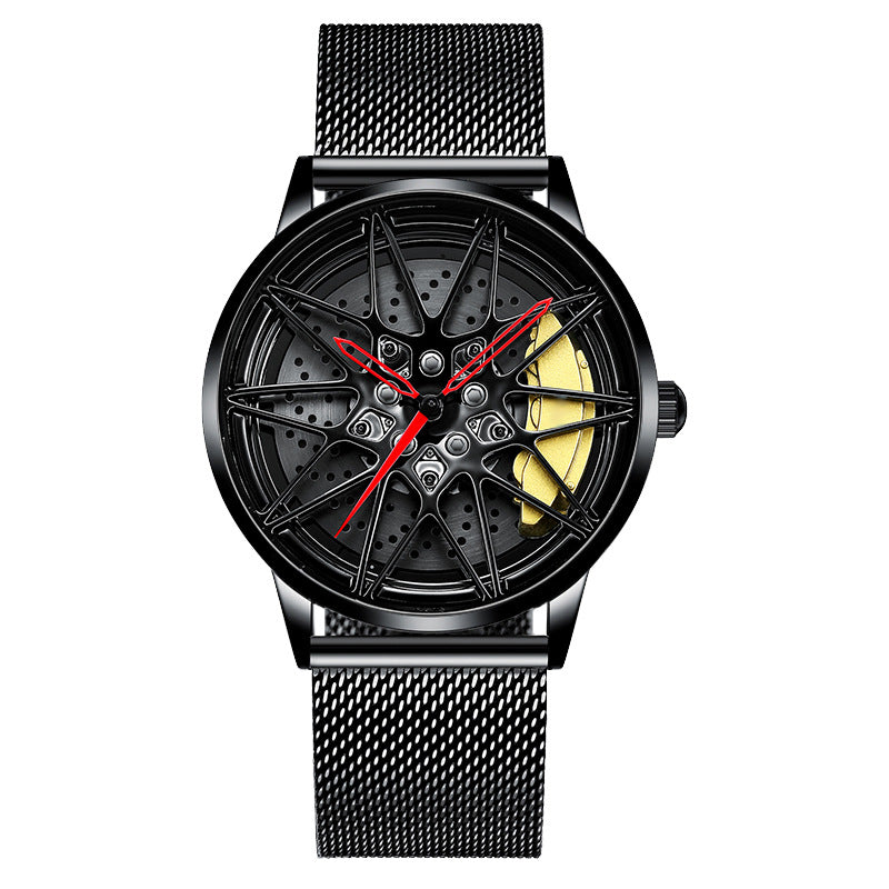 Men's Hollow Three-dimensional Electronic Wheel Watch