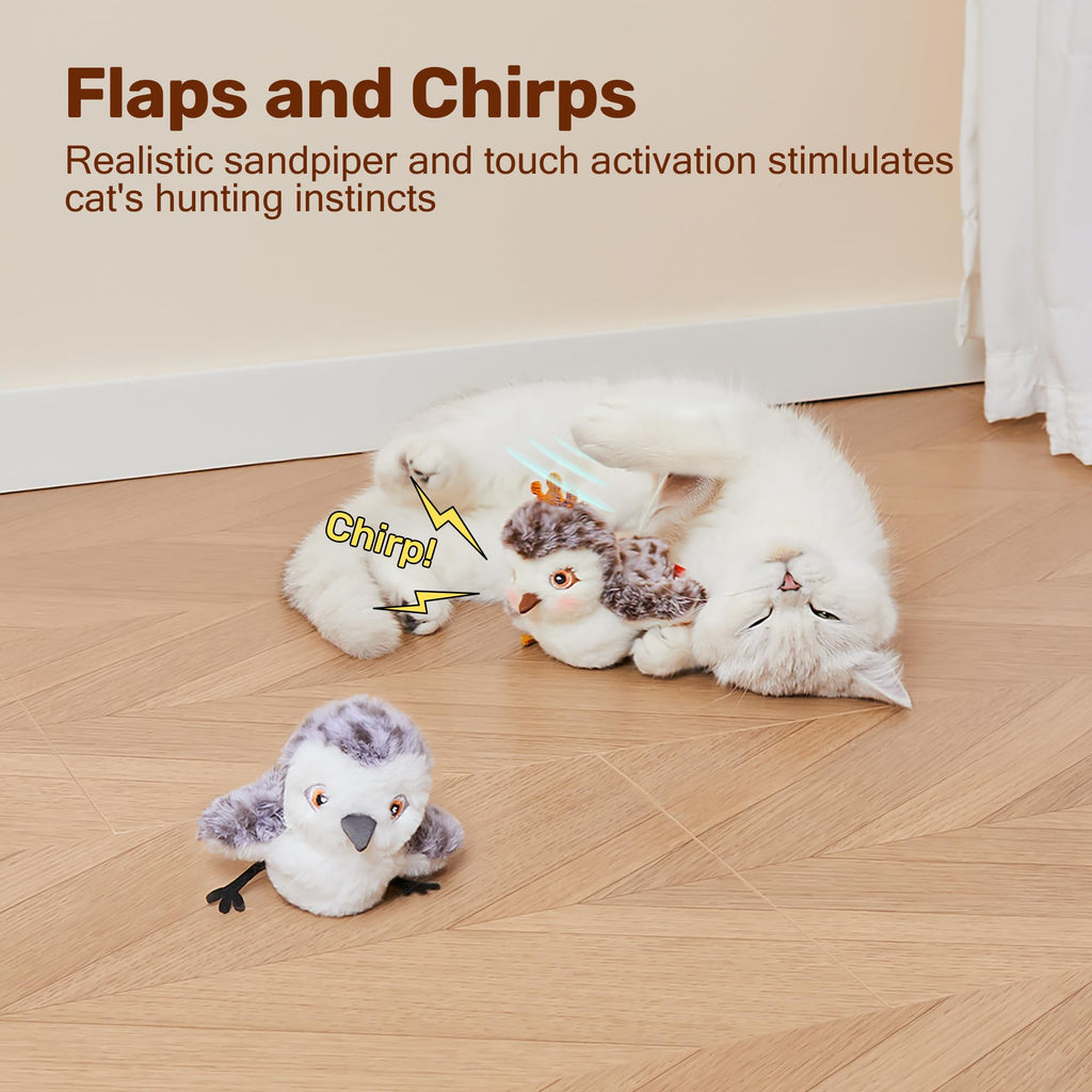 Jouets de chat enflammés Sandpiper paire-Mate oiseaux ressemblant Chirp