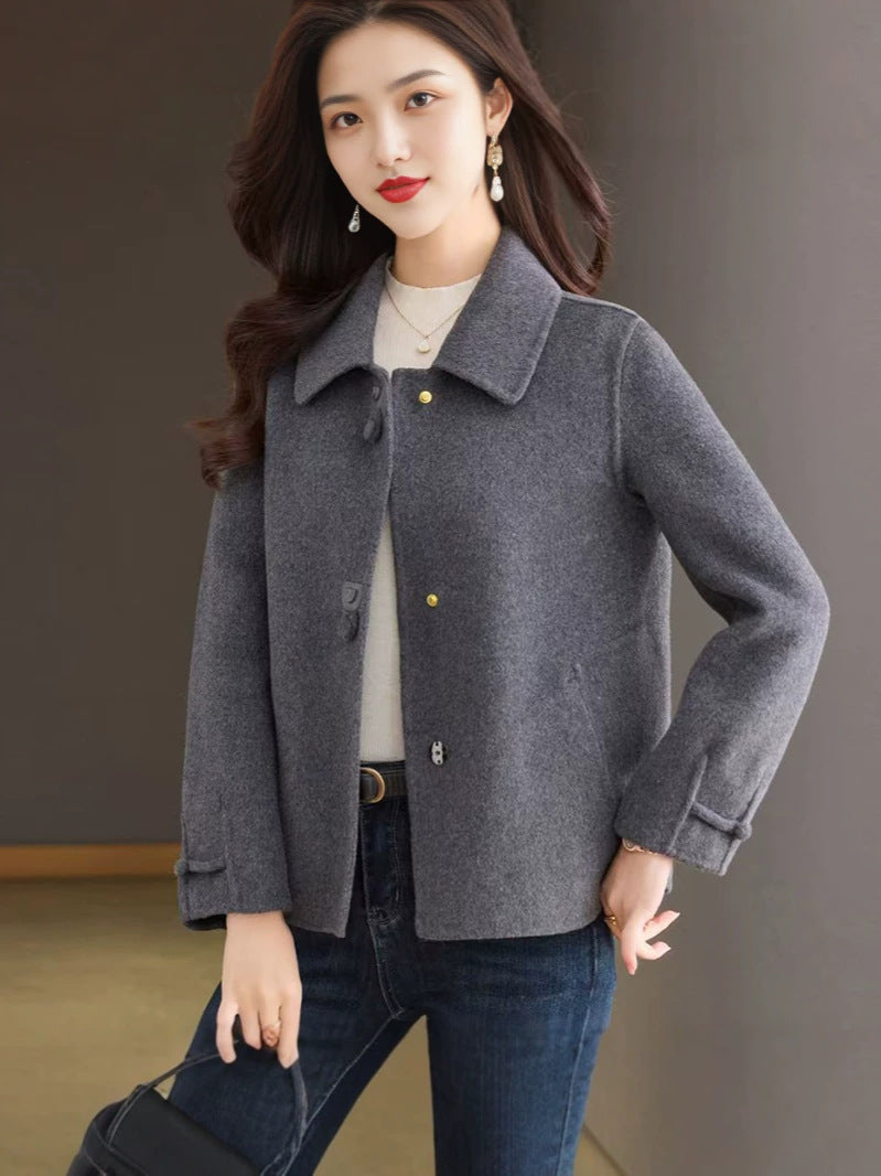 Élégant woolen court manteau pour les femmes