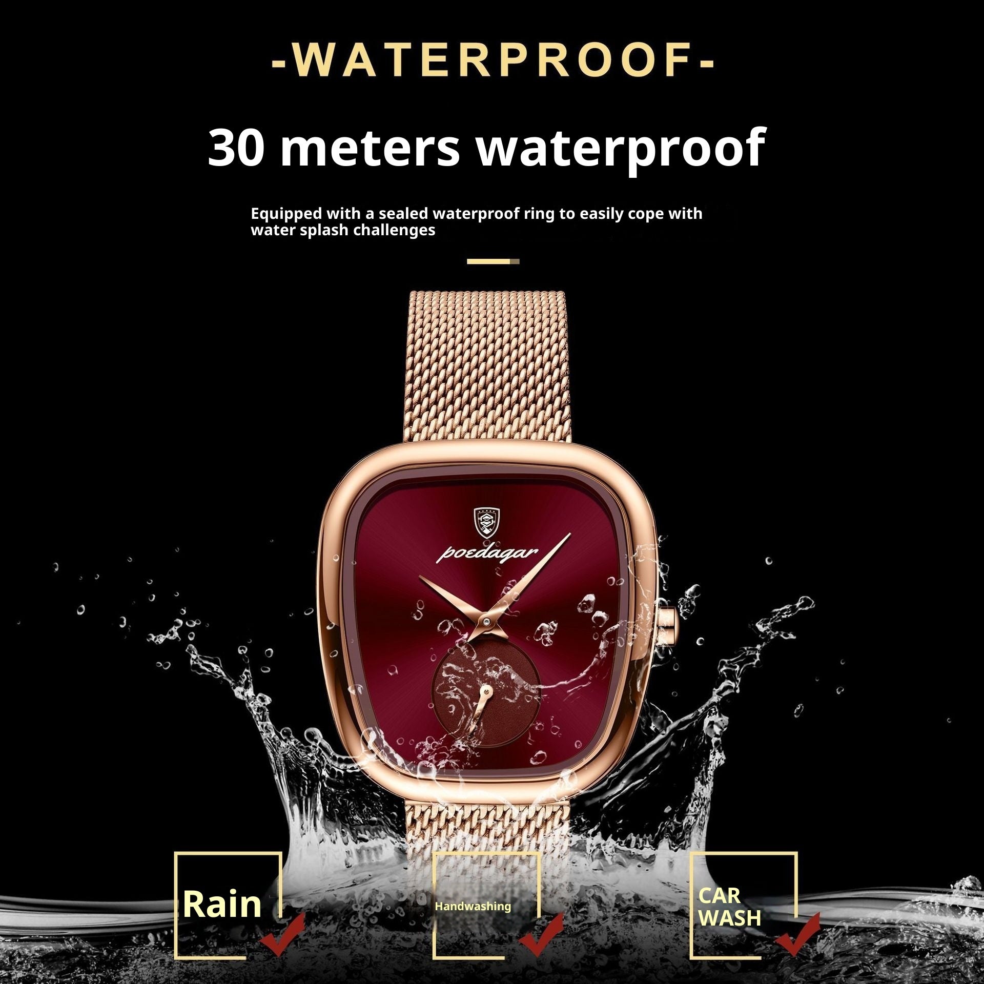 Tempérament Coréen Style Advanced Waterproof Net Rouge Montre pour les femmes