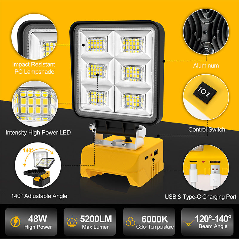 Batterie Lithium de plein air Charging Camping Light Un portable multifonctionnel Haute luminosité