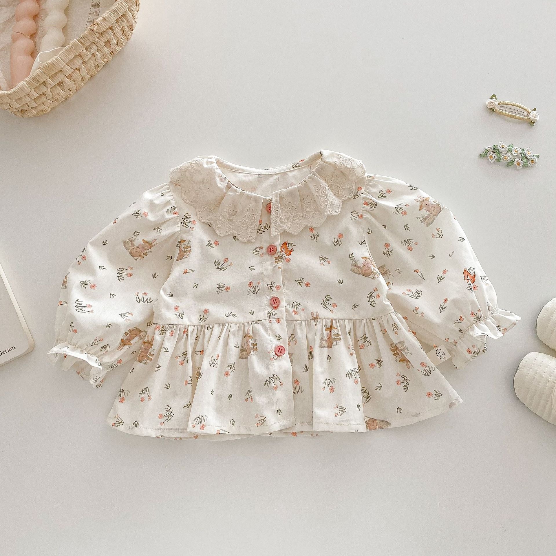 Bébé Saison Coréen Style Lapin Robe de Princesse Florale