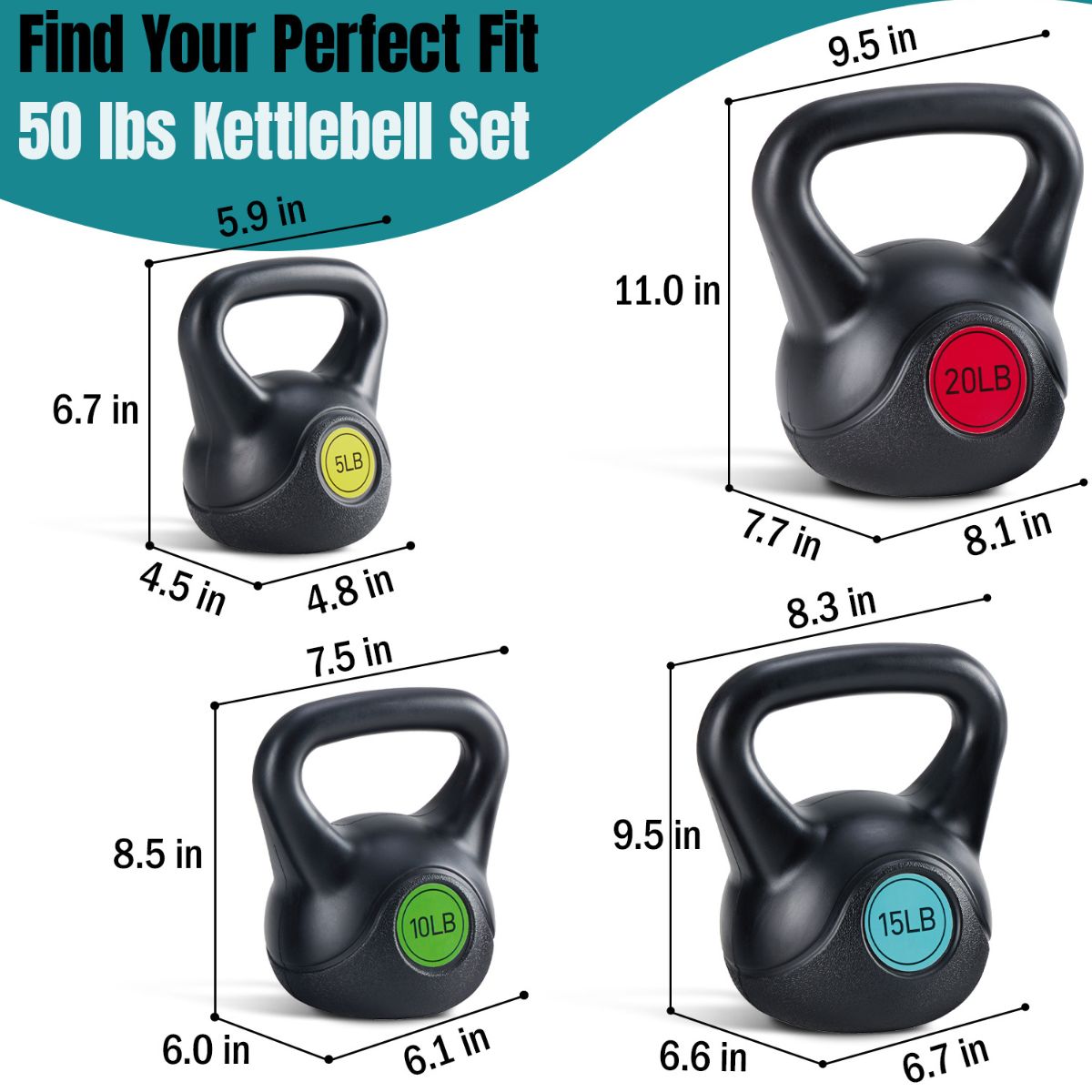 Ensemble de kettlebells durs
