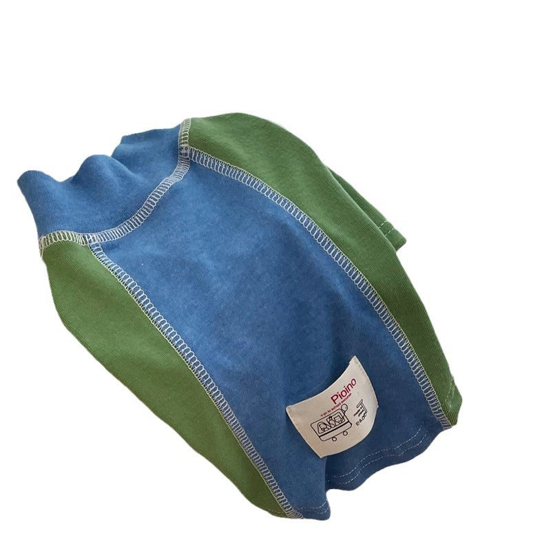 Couleur contrastante Manches Cotton Base Chemise Pet
