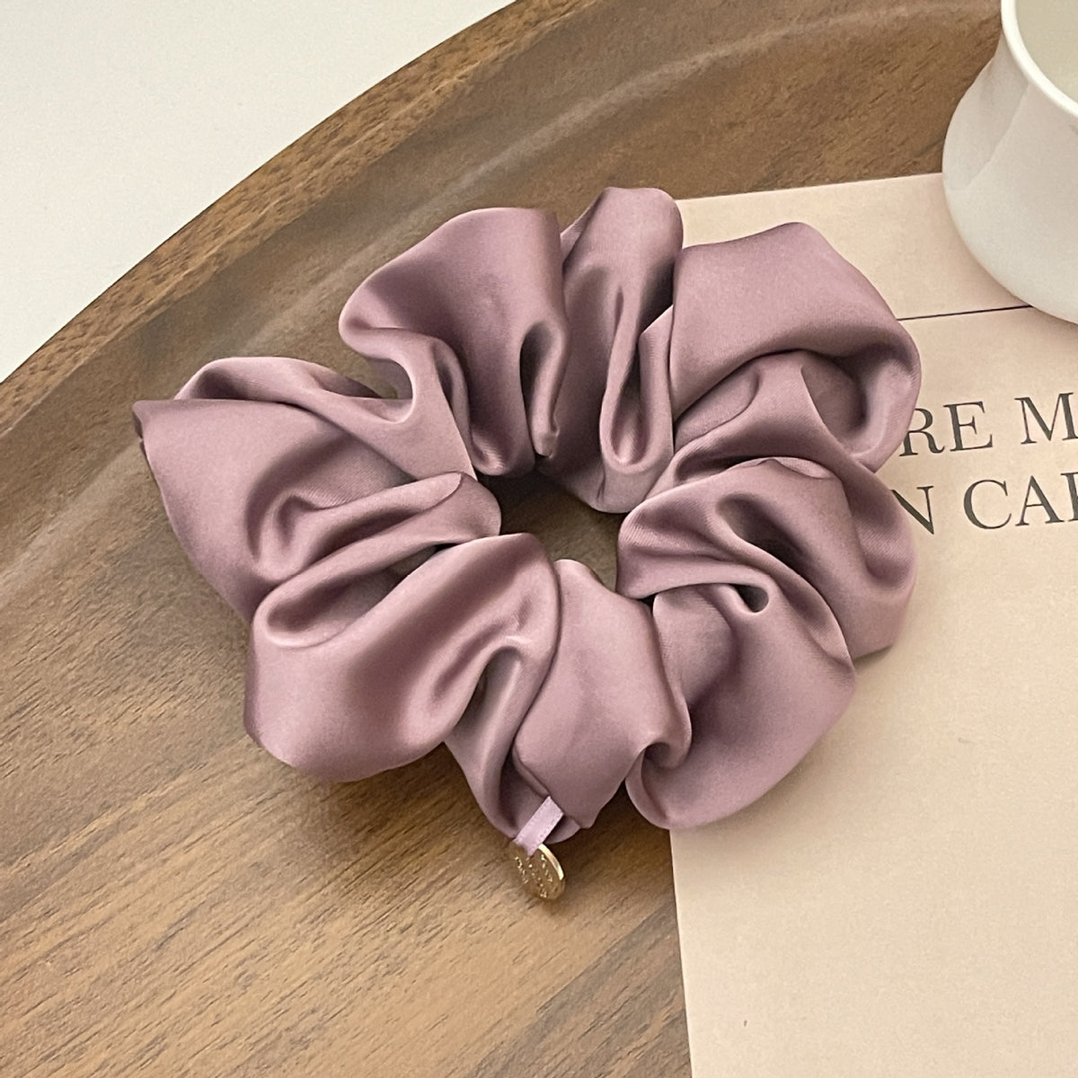 Large Simple Satin Hair Scrunchie