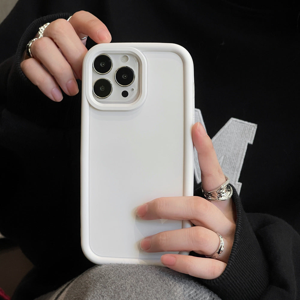 Silicone Phone Case peau givrée Feeling Full-cover Solid Color Couple