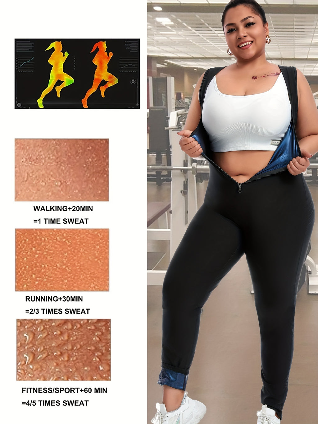 Plus taille Sauna costume pour les femmes Full Body Waist Trainer pour les femmes respirant underarm Desig