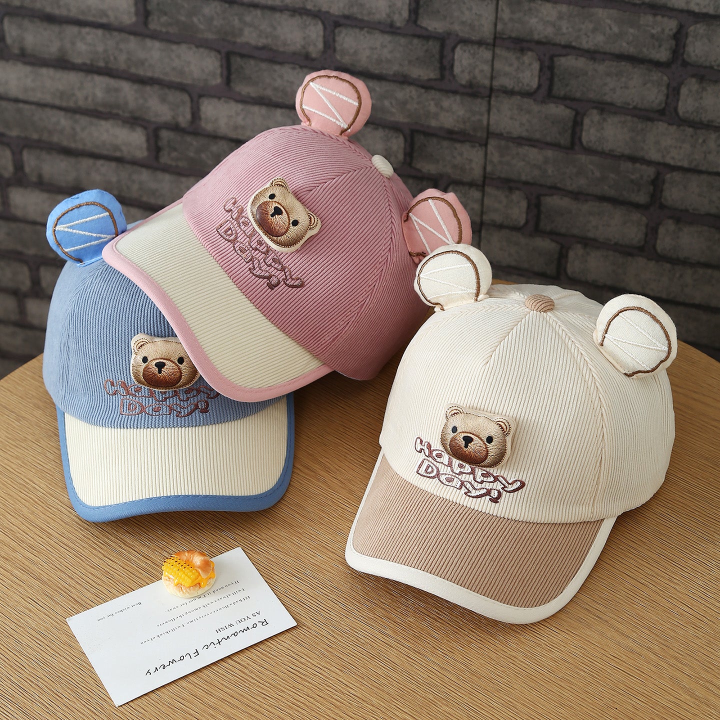 Casquette de baseball en forme d'ours brodé en trois dimensions pour usage quotidien