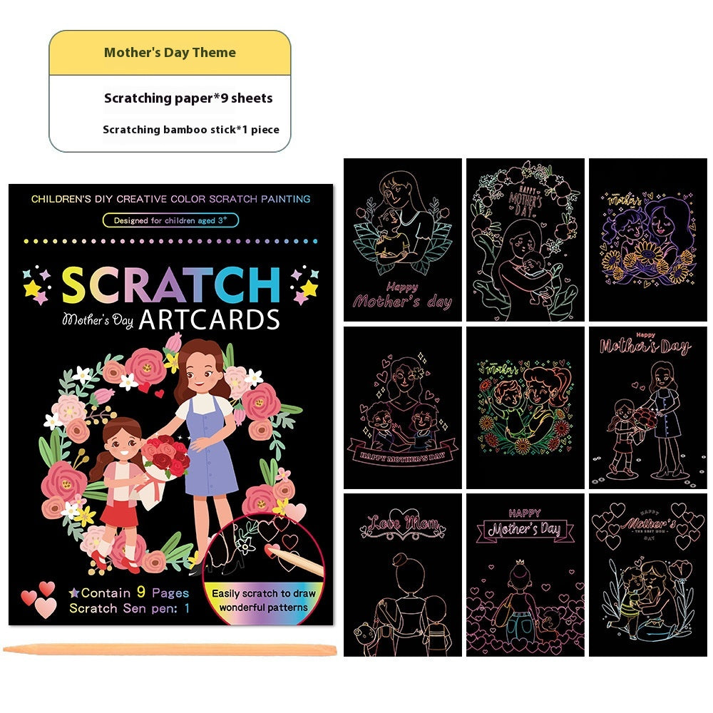 Diy Graffiti Supplies Suit Colorful Scraping Paper