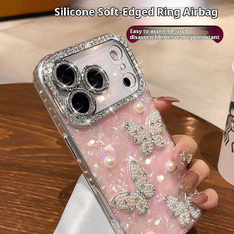 Perle à papillon tridimensionnel Strass Lens Protecteur tout compris