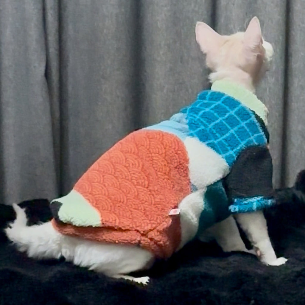 Vêtements de chat épaississants en fourrure doublés de polaire pour la chaleur