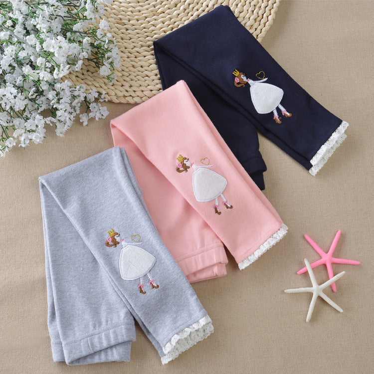 Pantalons de coton moyen et grand pour filles