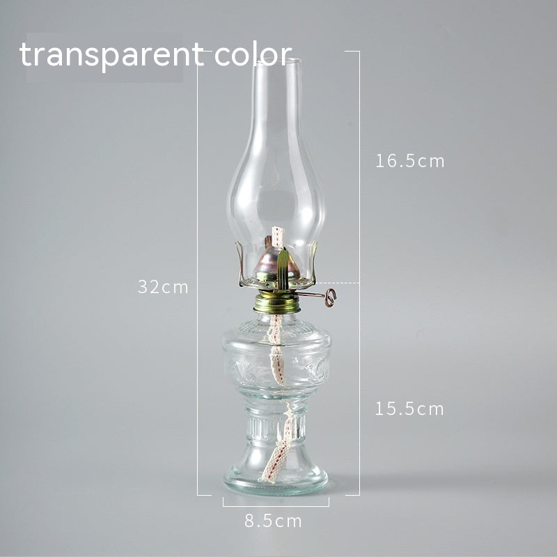 Lampe rétro vintage en verre kérosène