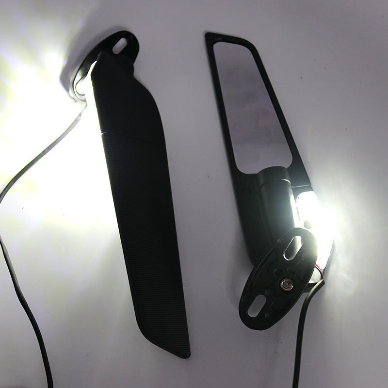 Spoiler Rearview Mirror Running Rearview Mirror Motorcycle Reflector with Light