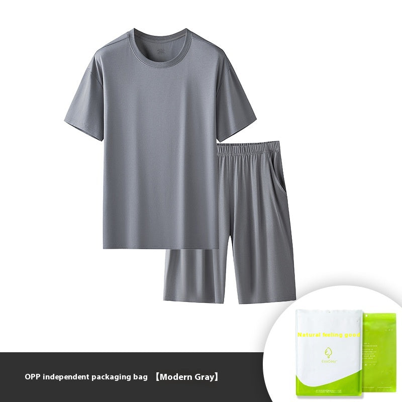 Couleur solide homme Col rond Manches courtes Taille courte
