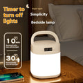 Lampe de table portable rechargeable avec lumière LED horloge