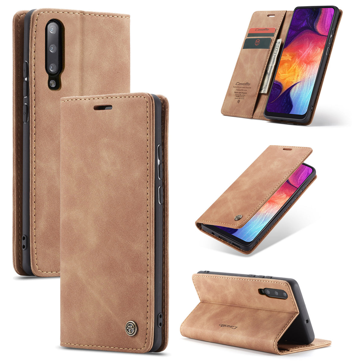 Étui de téléphone magnétique en cuir anti-goutte