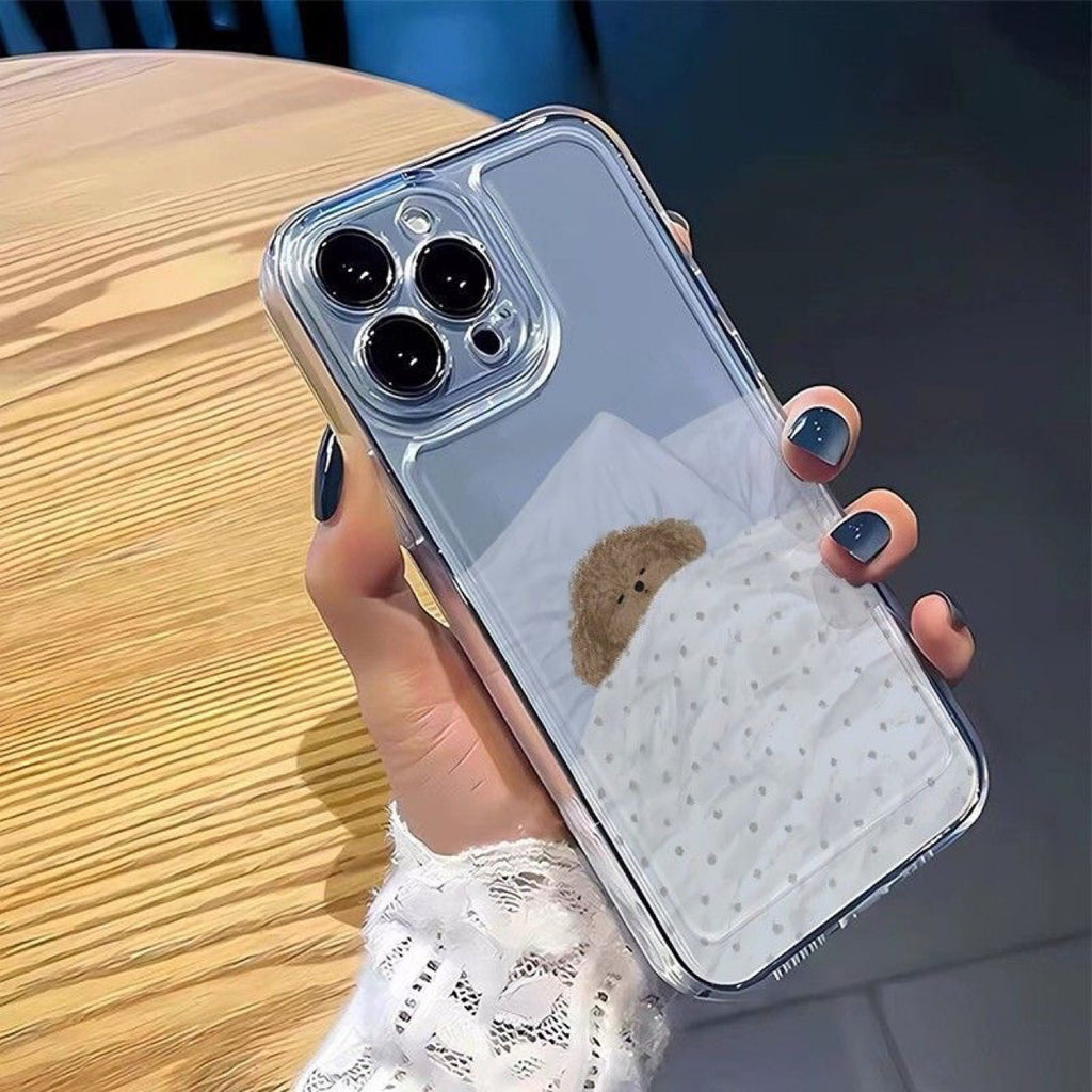 Motif de chiot chat pour les amoureux Cas de téléphone transparent