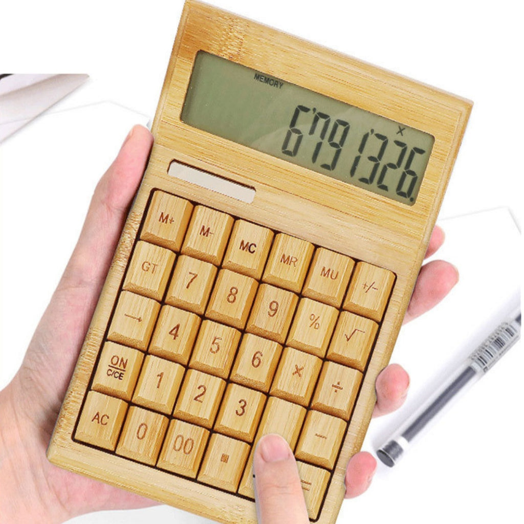 Calculatrice solaire de bambou Bureau Protection de l'environnement