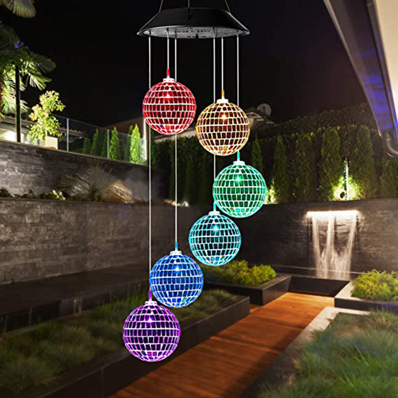 1pc Sun Wind Chimes Mobile Suspension LED Light Color Changing Wind Chime Birthday Gift for