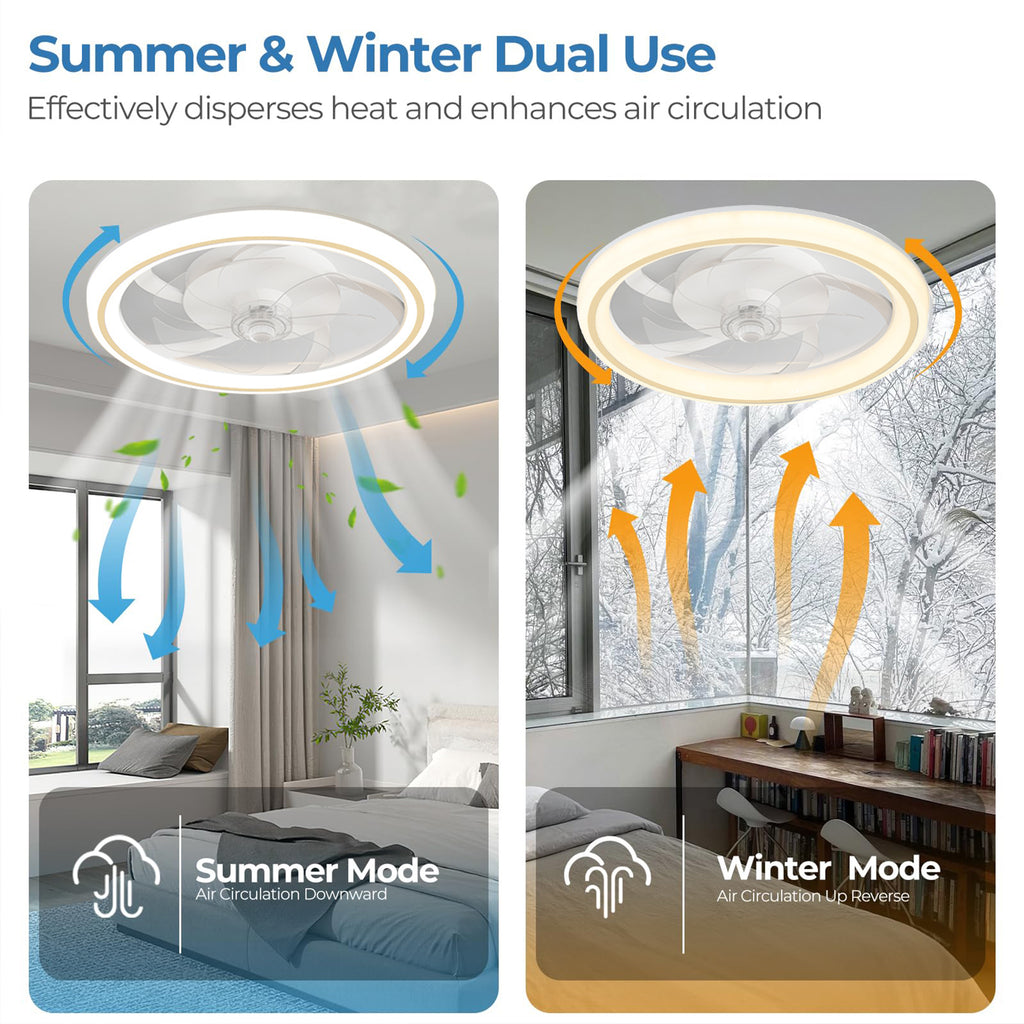 Eventail invisible avec télécommande et onduleur pour chambre à coucher et salon plafond lumière