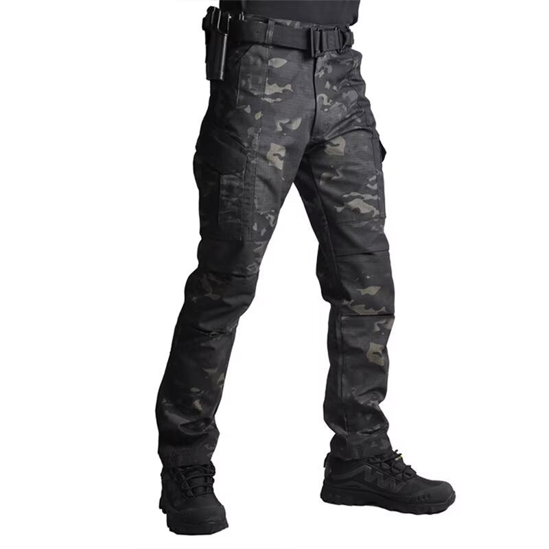 Hommes Outdoor Retro Camouflage Vêtements de travail Pantalons occasionnels