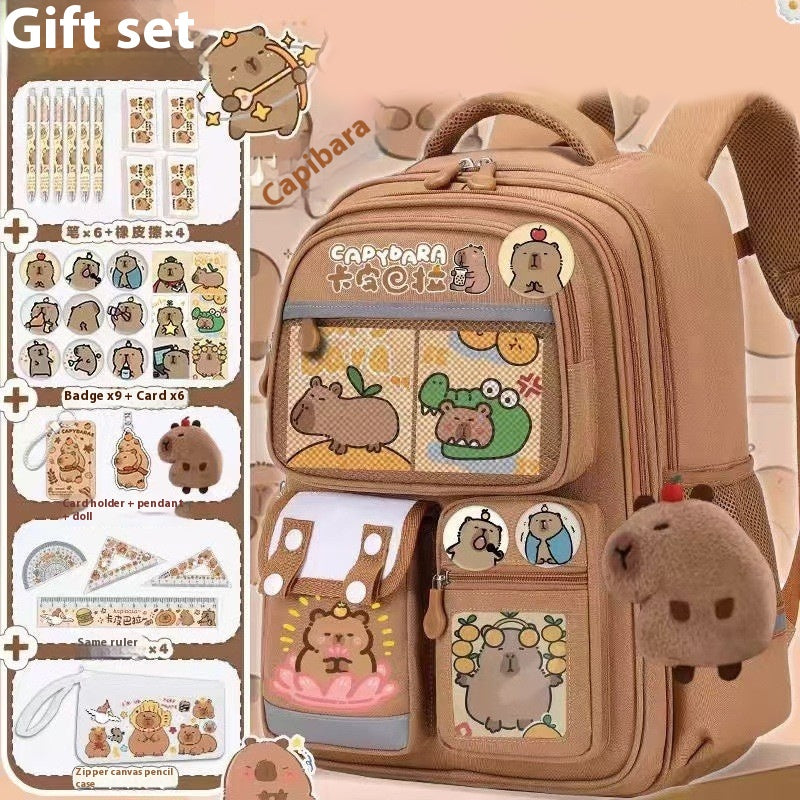 Cartoon Water Dolphin Kapabala Sac à dos de l'école primaire
