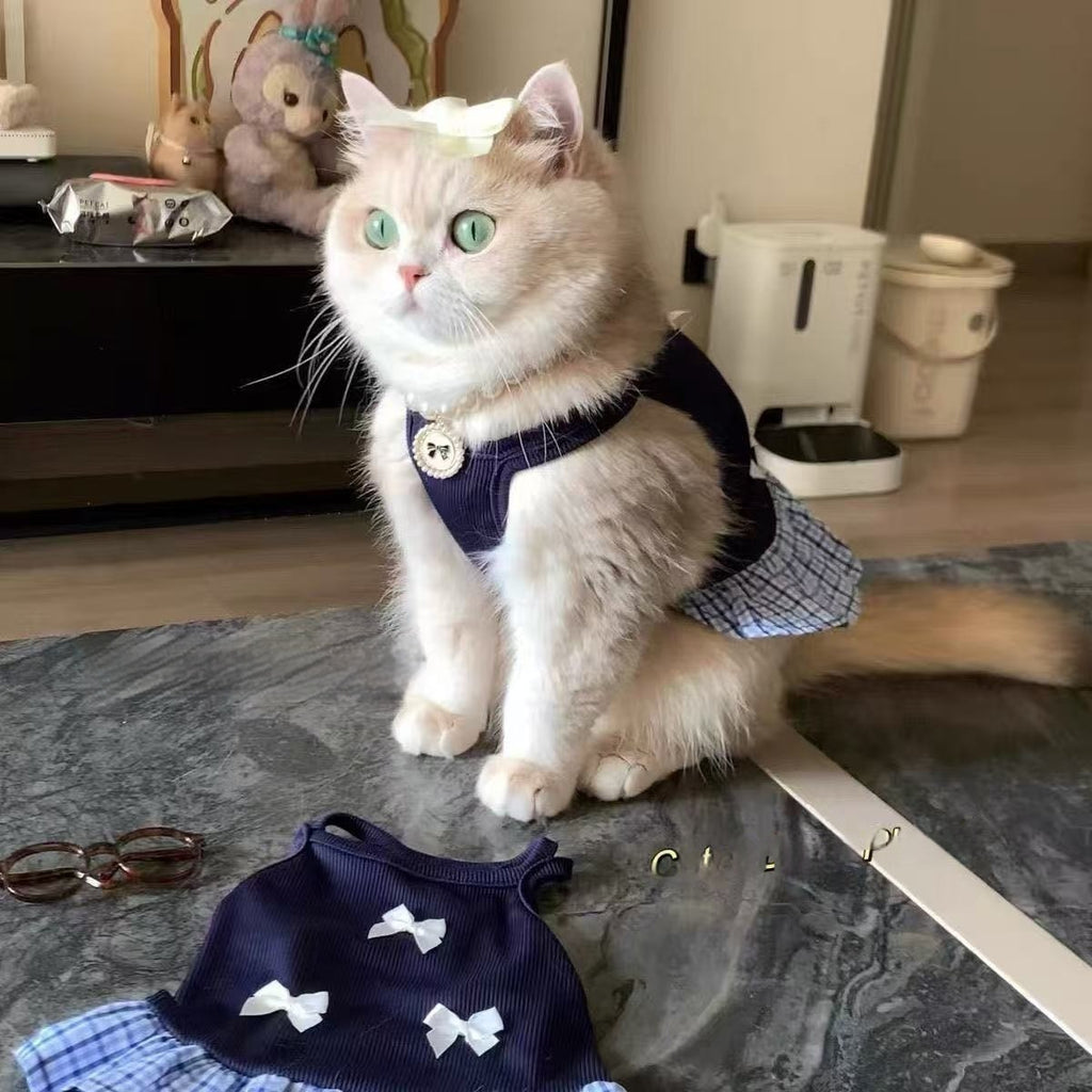 Robe de Veste Petit Chat et Chien Style Preppy