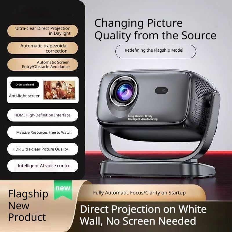 Ultra-clear large-screen portable direct projector
