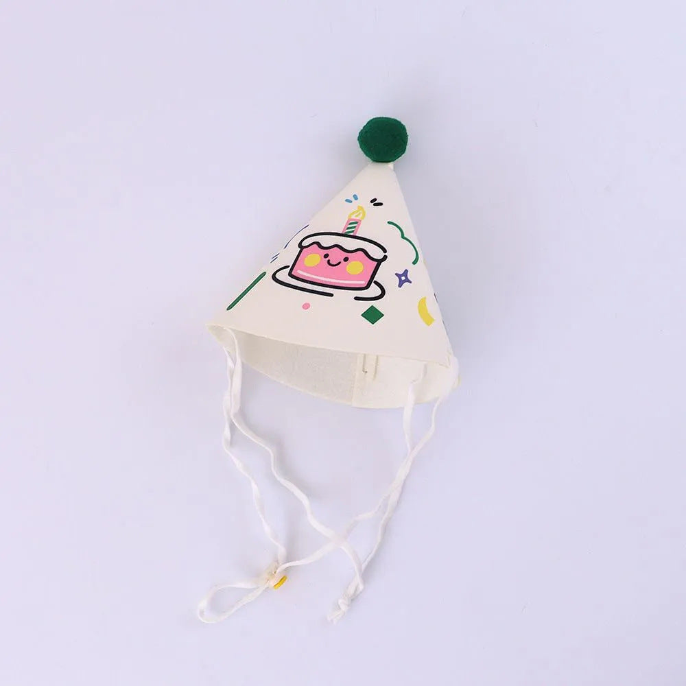 Chat et chien Chapeau d'anniversaire joyeux et ensemble de bib écharpe de cou