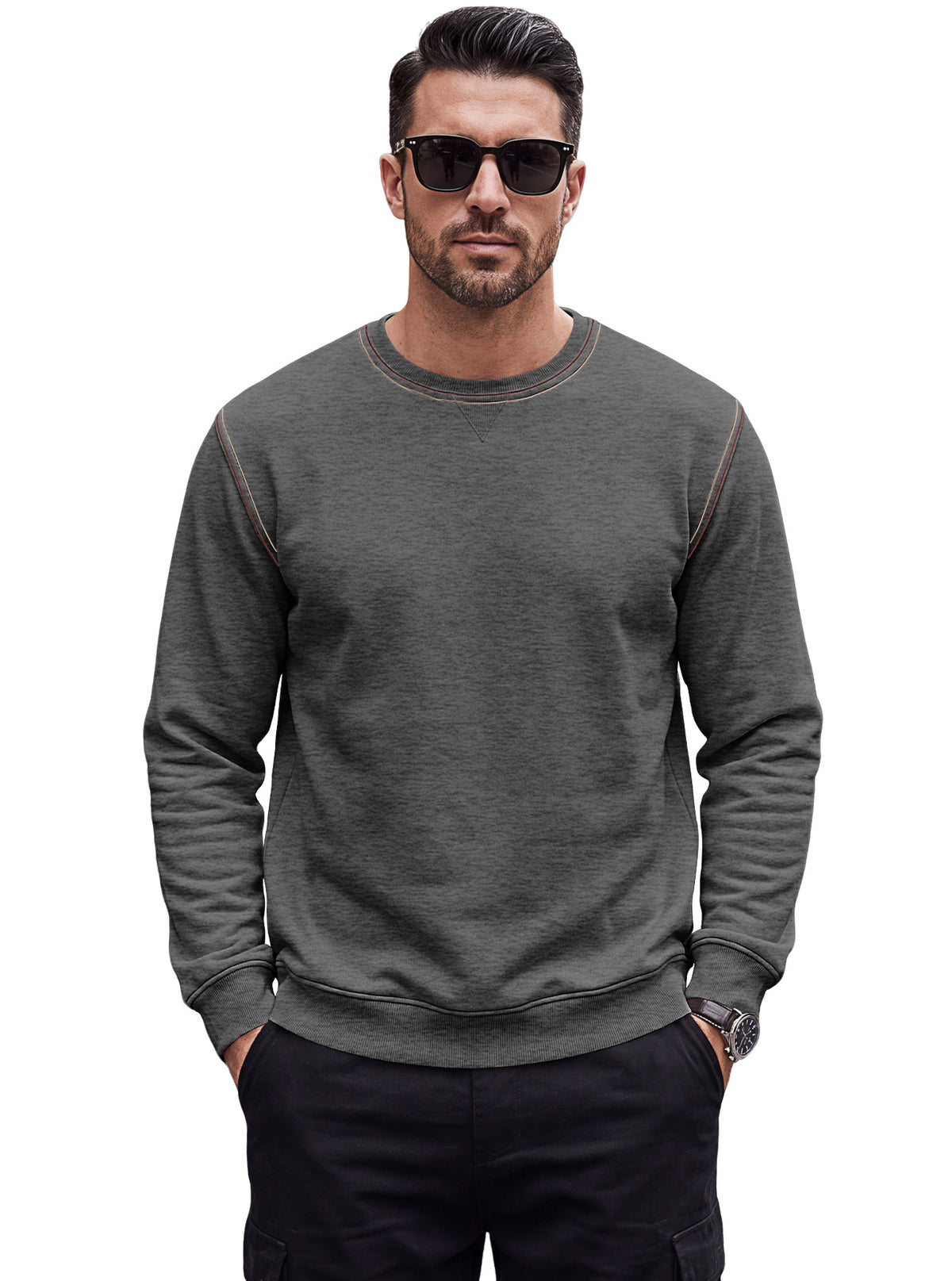 Haut de la couche de base brossé de tissu d'automne pour hommes