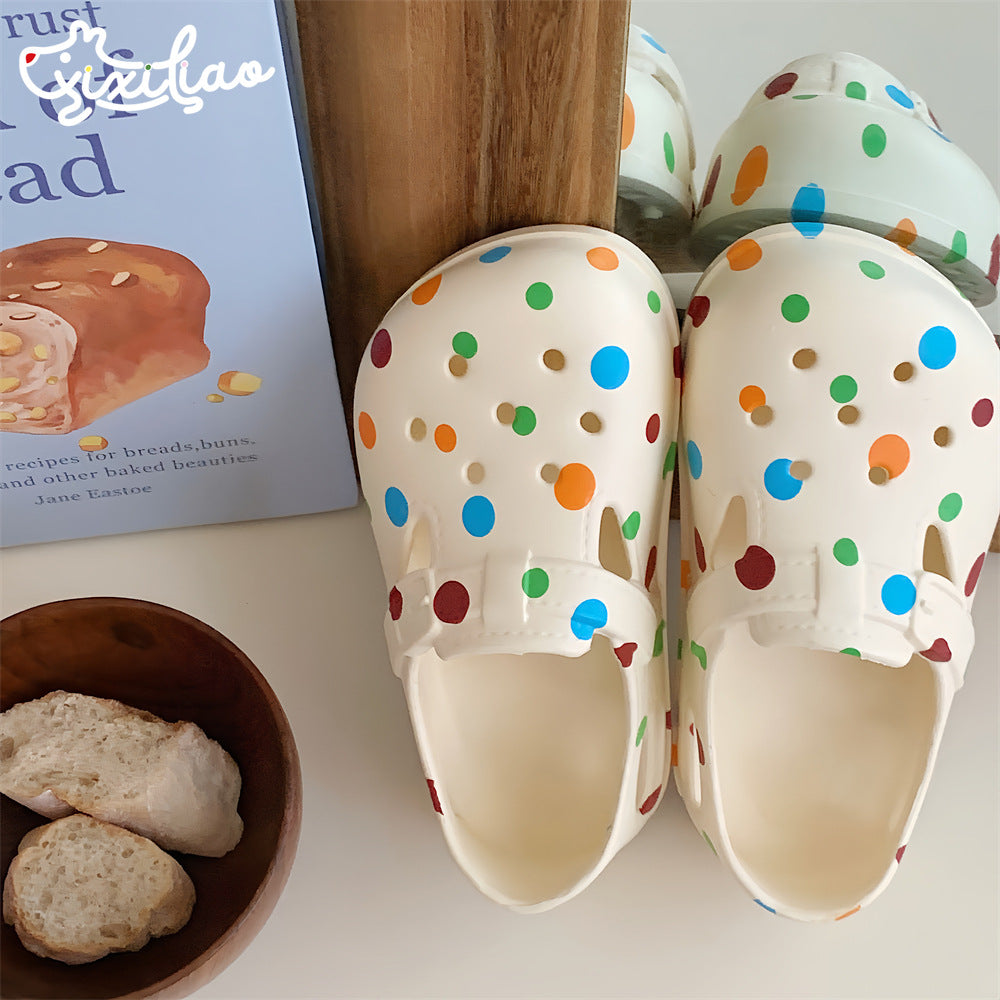 Sandales de cul d'orteil d'enfant à pois mignons