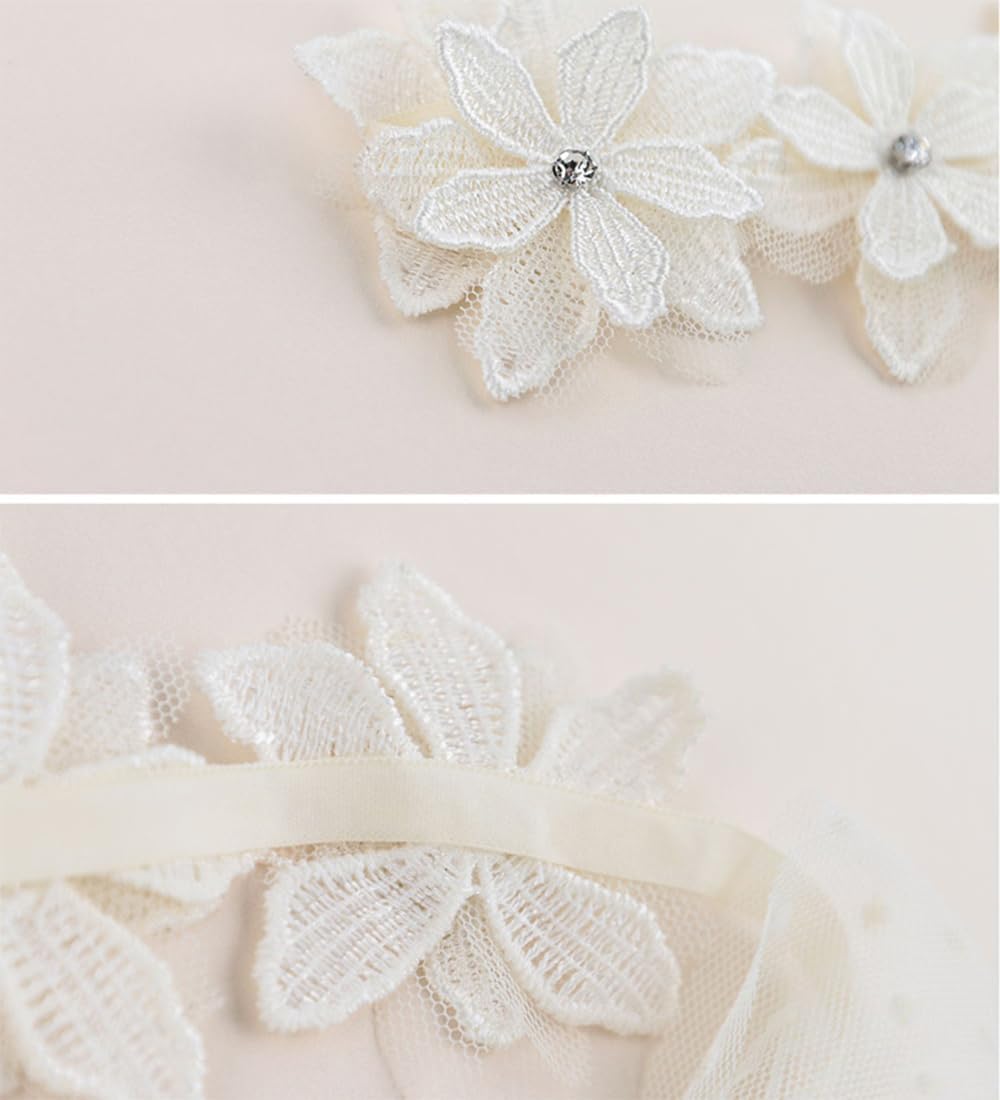 Bébé Filles Mignon Bow-noeud Bandeau de tête Soft Dentelle Bandeau de cheveux floral Nouveau-né Bébé Tout-petits Enfants