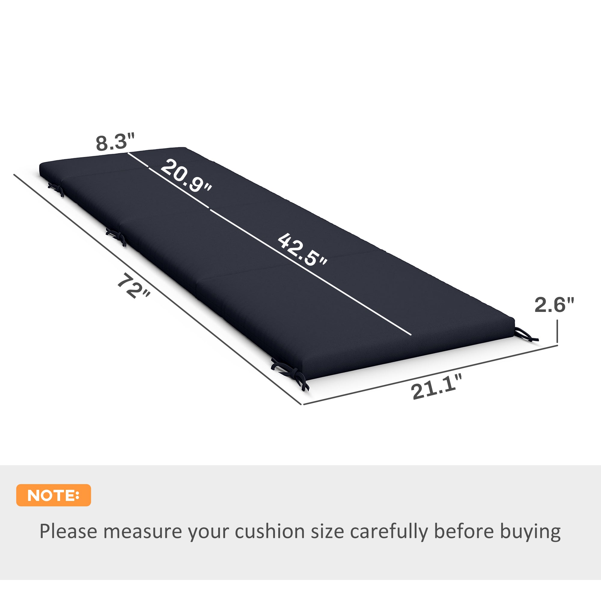 Coussins de salon de la chaise extérieure Set de 2 avec 6 cravates